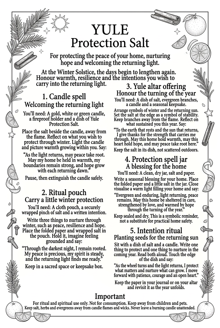 Yule Sabbat Protection Salt