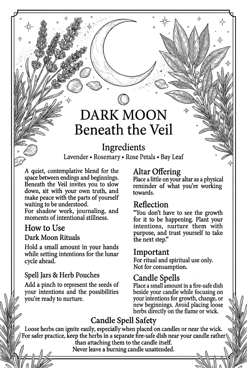 Beneath the Veil – Dark Moon Ritual Herb Blend